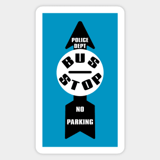 Vintage Bus Stop Sign Sticker